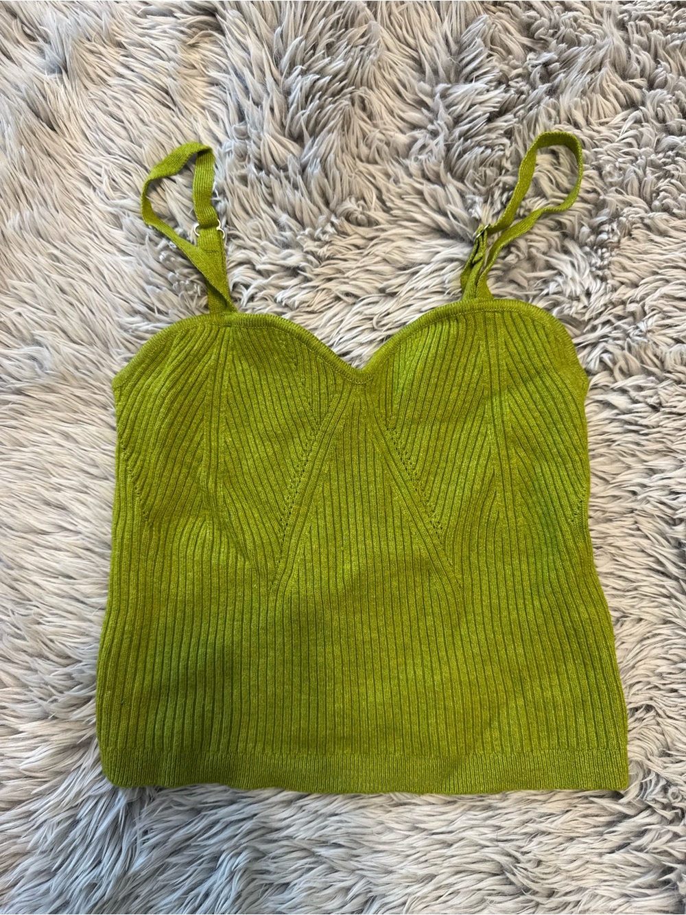 wild fable Olive-Green Ribbed Knit Cami